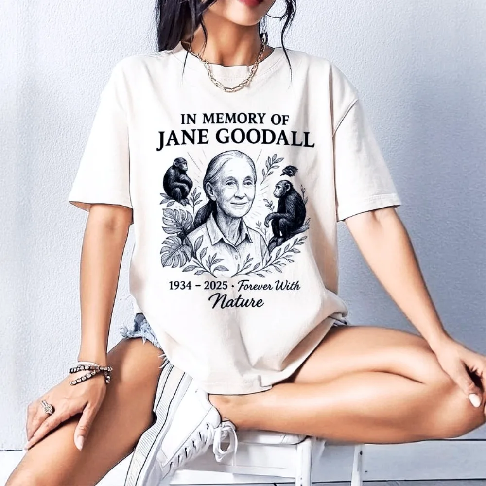 In Memory of Jane Goodall Shirt Good Night Jane Goodall Tshirt Remember Jane Goddall Thank You Lady Rip Great Biologist T-shirt
