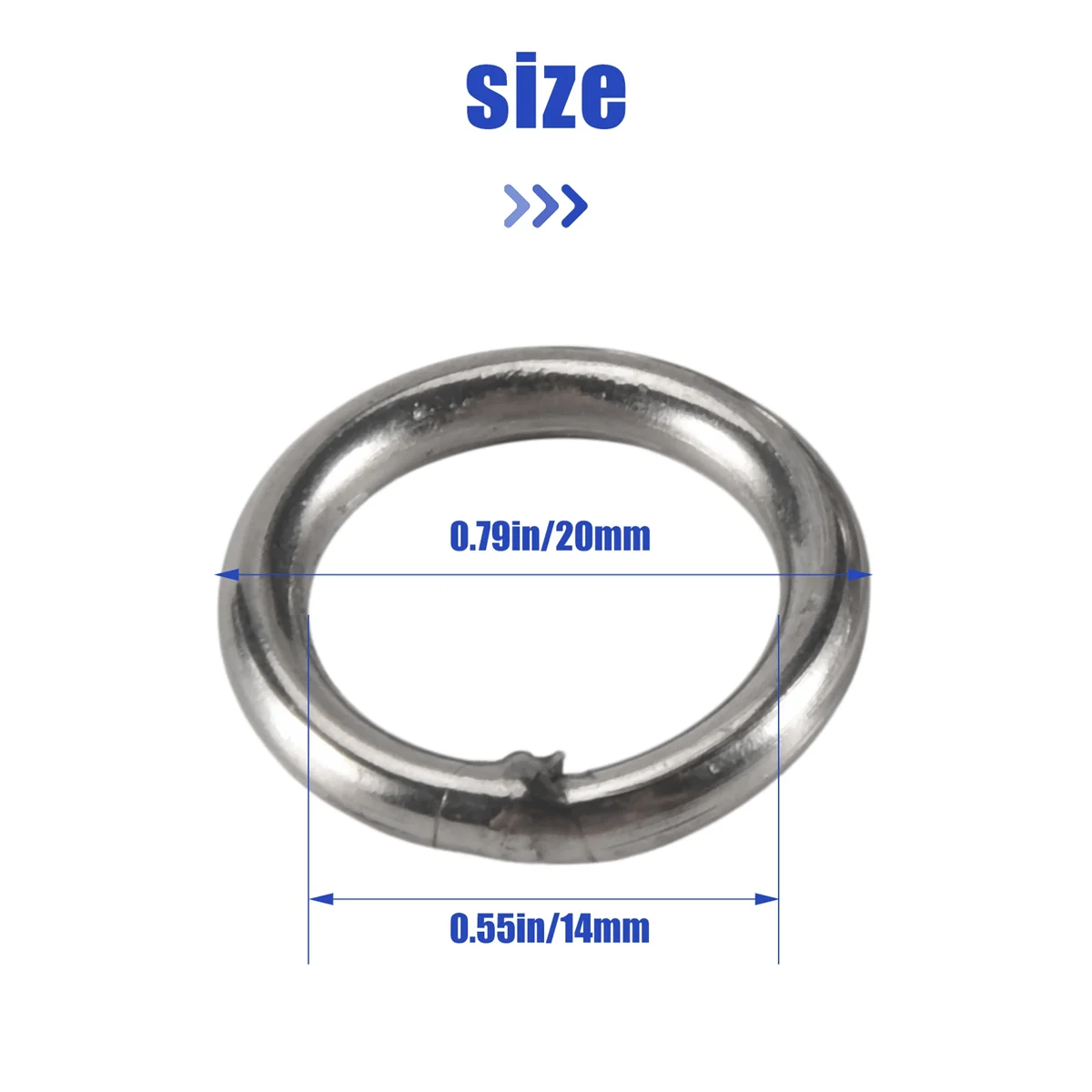 X11AA 20mm x 3mm Stainless Steel Webbing Strapping Welded O Rings 5 Pcs