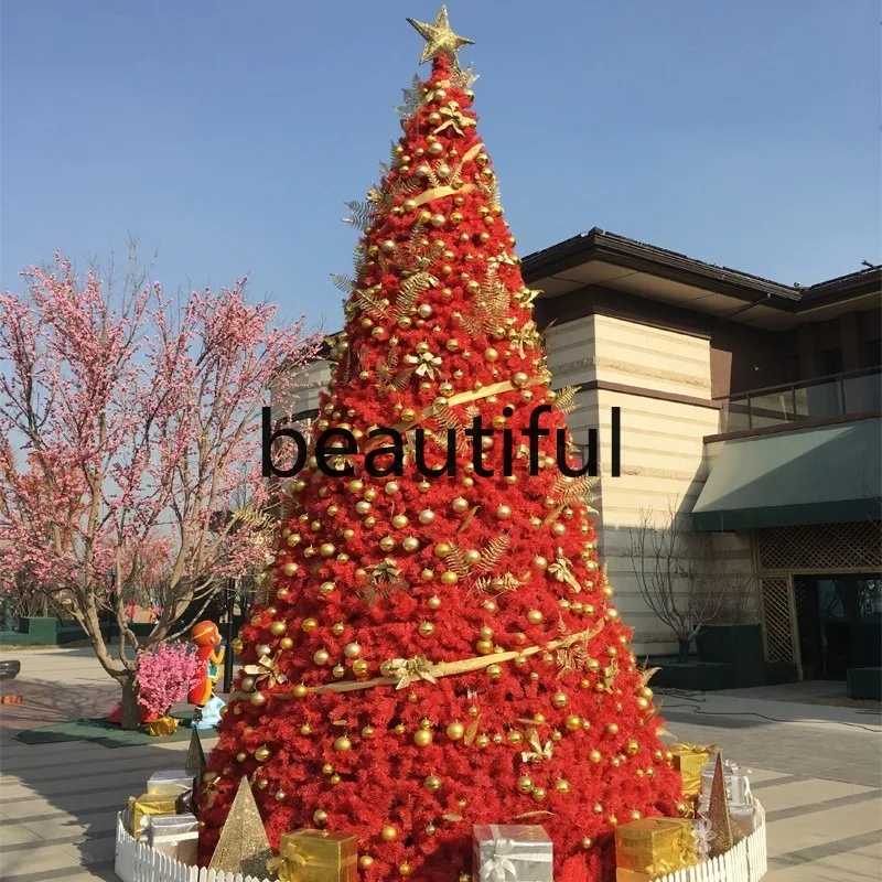 Christmas decorations Large Christmas tree Outdoor frame tree package Luminous scene layout customization