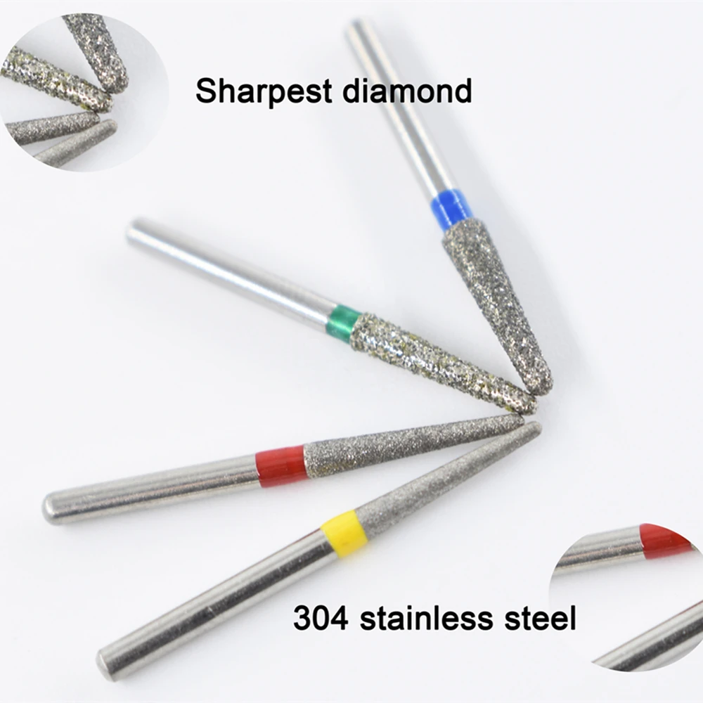 10pcs TR Series Taper Round End Dental Diamond Burs Drills High Speed Handpiece Teeth Whitening FG Dia 1.6MM Dentistry Materials