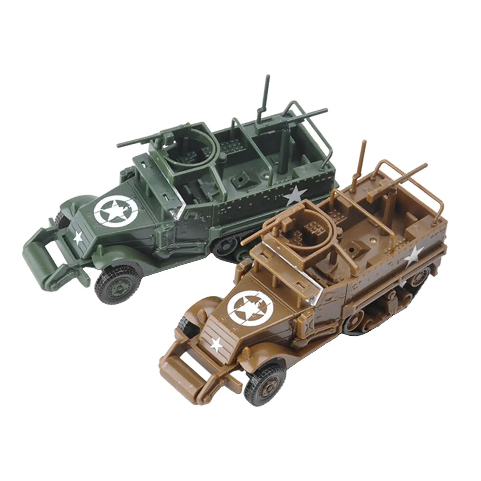 Armored Vehicle Toys Smooth Quick Assembly No Glue Needed 2x 1/72 for M3A1
