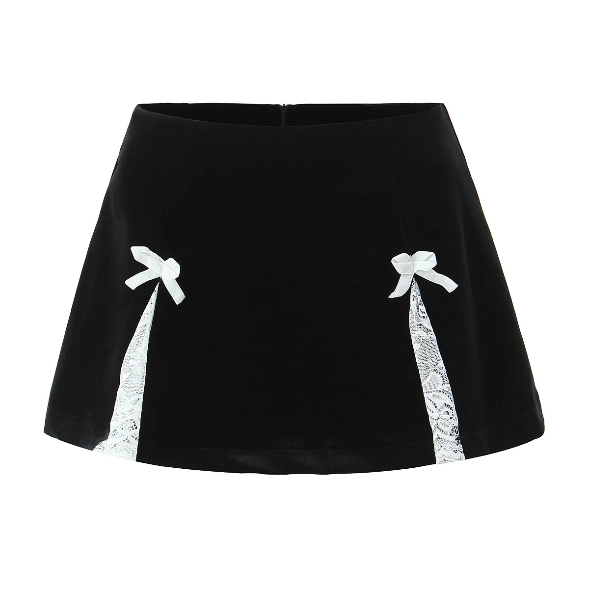 Black Mini Skirts Y2k Clothes Korean Fashion Summer Mirco Skirts For Woman Low Rise Skirt Kawaii Lace Skirt With Shorts Bowknot