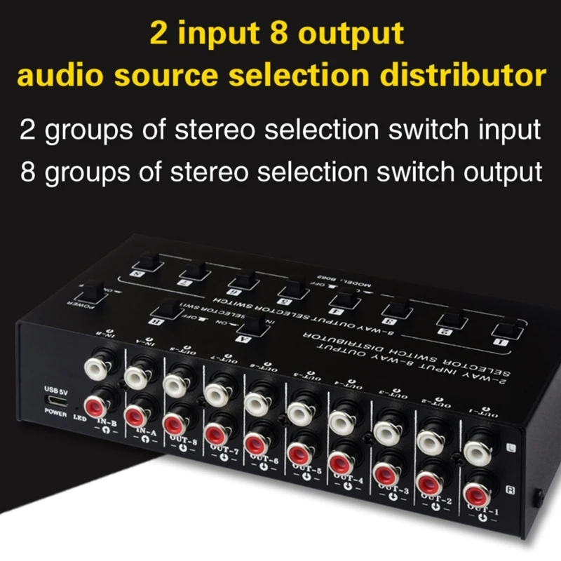 

2 In 8 Out Sound Selection Switcher Switching Distributor Support 2 Set Mixing Input 8 Set Simultaneous Drop Shipping