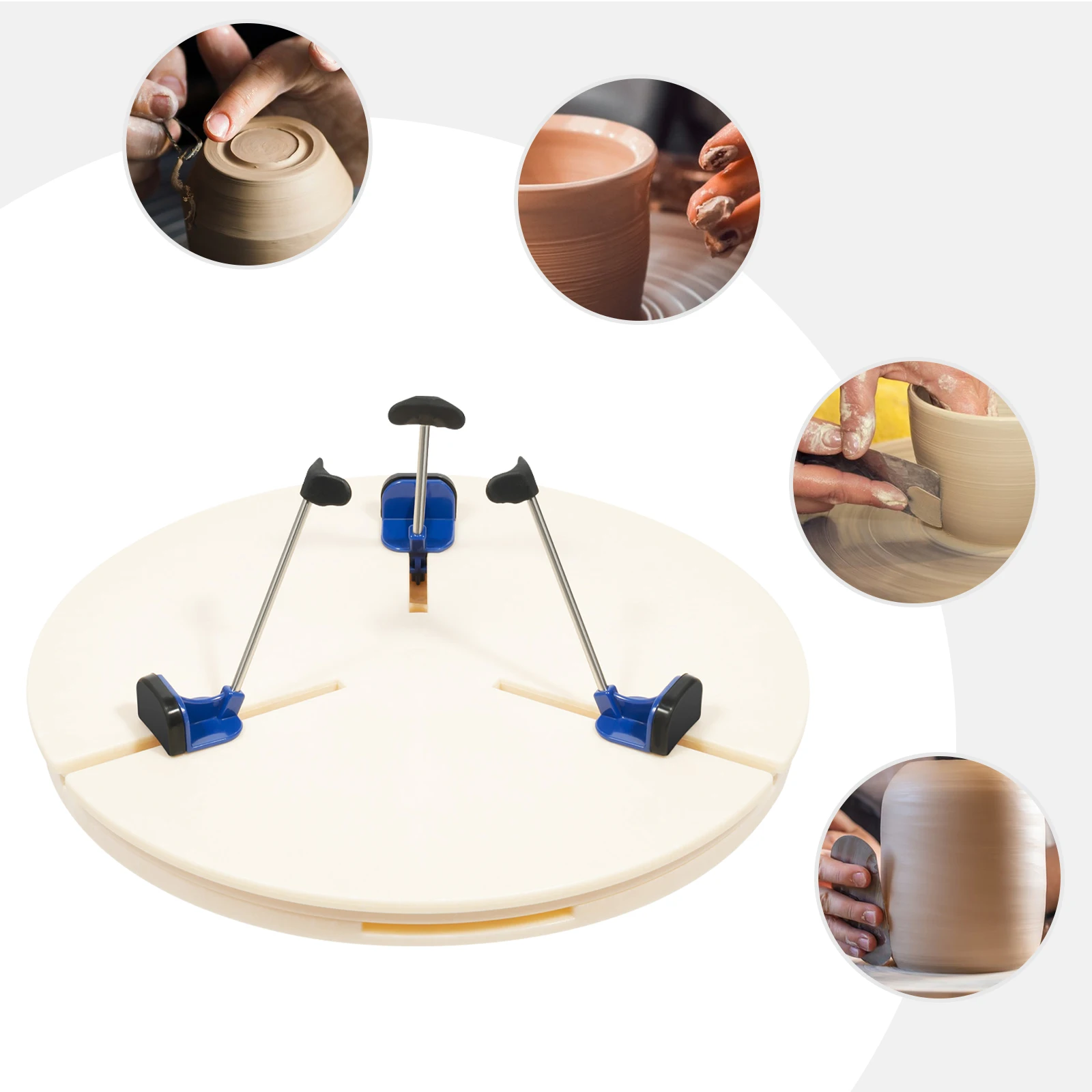 

Portable Ceramic Trim Holder Adjustable Pottery Turntable Clamp Teaching Turntable Clamp Ceramic for Beginners Professionals