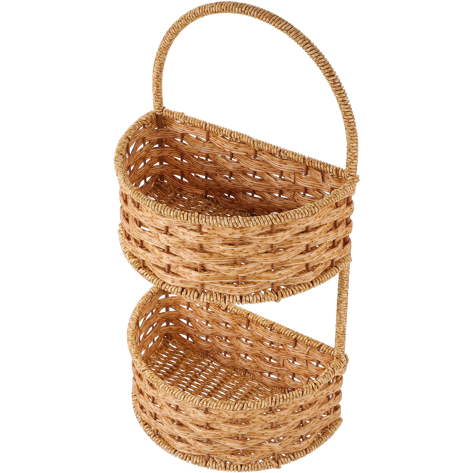 

Wall Hanging Storage Basket Double Layer Retro PP Iron Kitchen Bathroom Fruits Vegetable Tool Organizer Home Decor Storage Rack