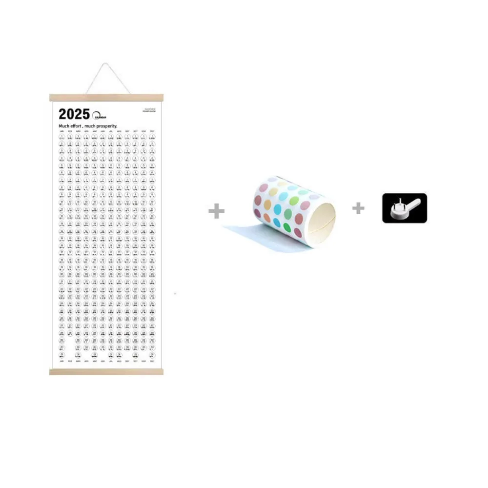 

Wooden Frame Wall Hanging Calendar Convenient Rectangle 2025 Wall Calendar Hanging Paper Self-discipline Schedule Planner