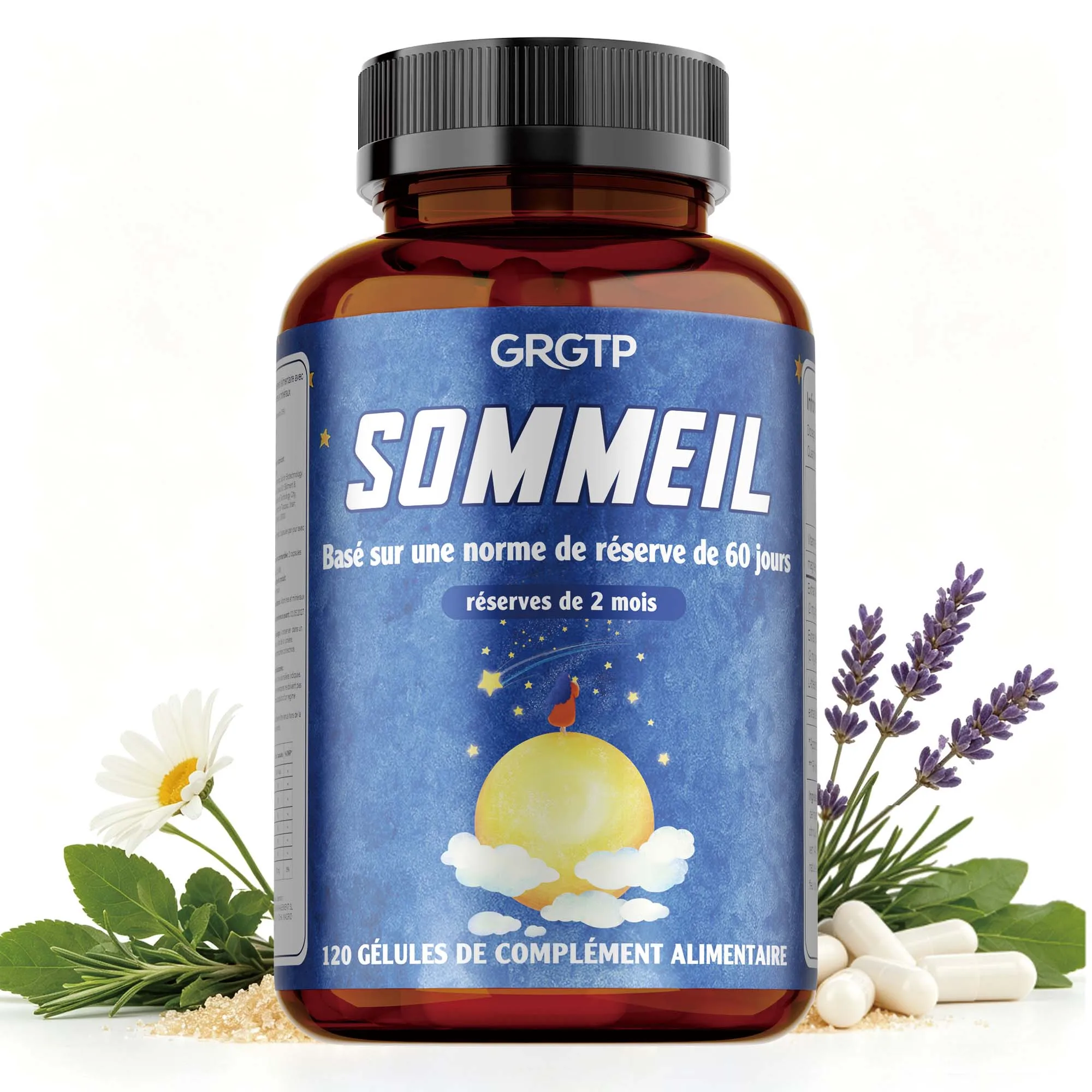 Sommeil Capsules - Relaxation, Stress Relief, Improve Insomnia, Regulate Hormonal, Promote Deep Sleep, Enhance Immunity