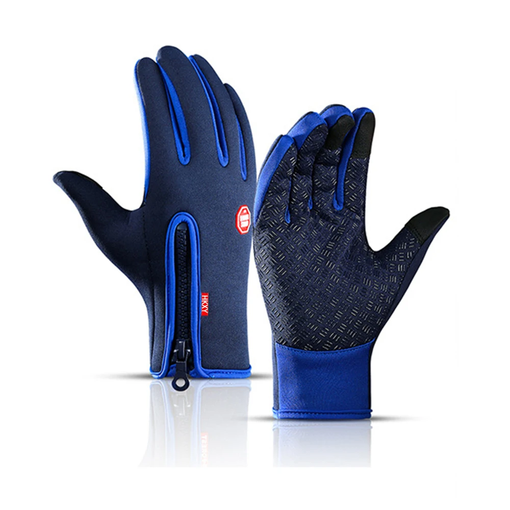 Winter Radfahren Handschuhe Männer Frauen Motorrad Fleece Sport Zipper Herbst Touchscreen Warme Wasser-Abweisend Winddicht Nicht-slip Handschuh