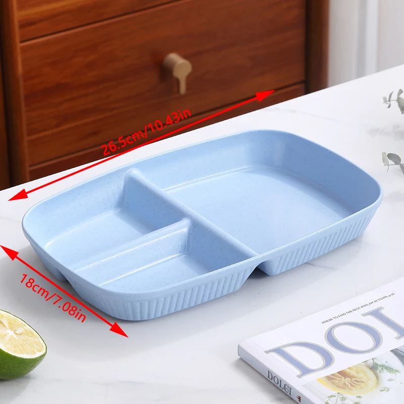 Picture 7: Divided Dish Diet Reusable Dinner Plate Kitchen Dinnerware Portion Plates For Adults 3 Compartments Microwave Safe