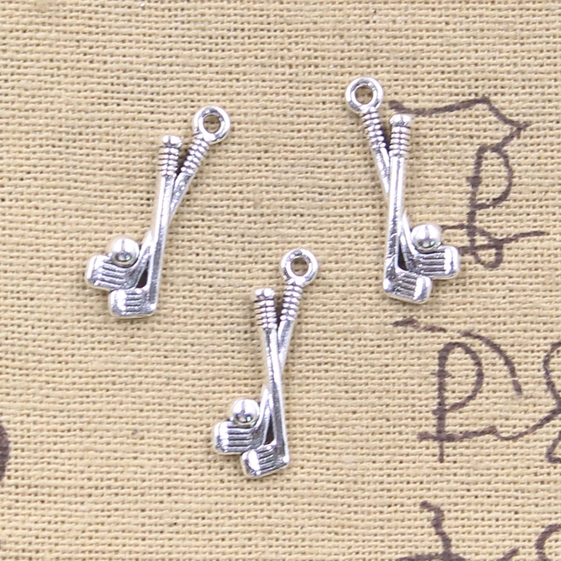 50pcs Charms Golf Club 22x8mm Antique Silver Color Pendants Tibetan Findings DIY Handmade Making Craft