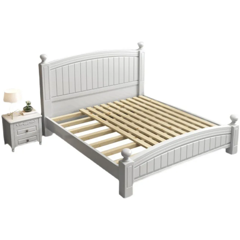 

Двуспальная кровать из американского слоновой кости длиной 1,8 метра, простая современная легкая роскошная кровать из массива дерева, 1,5 м, первичная и вторичная