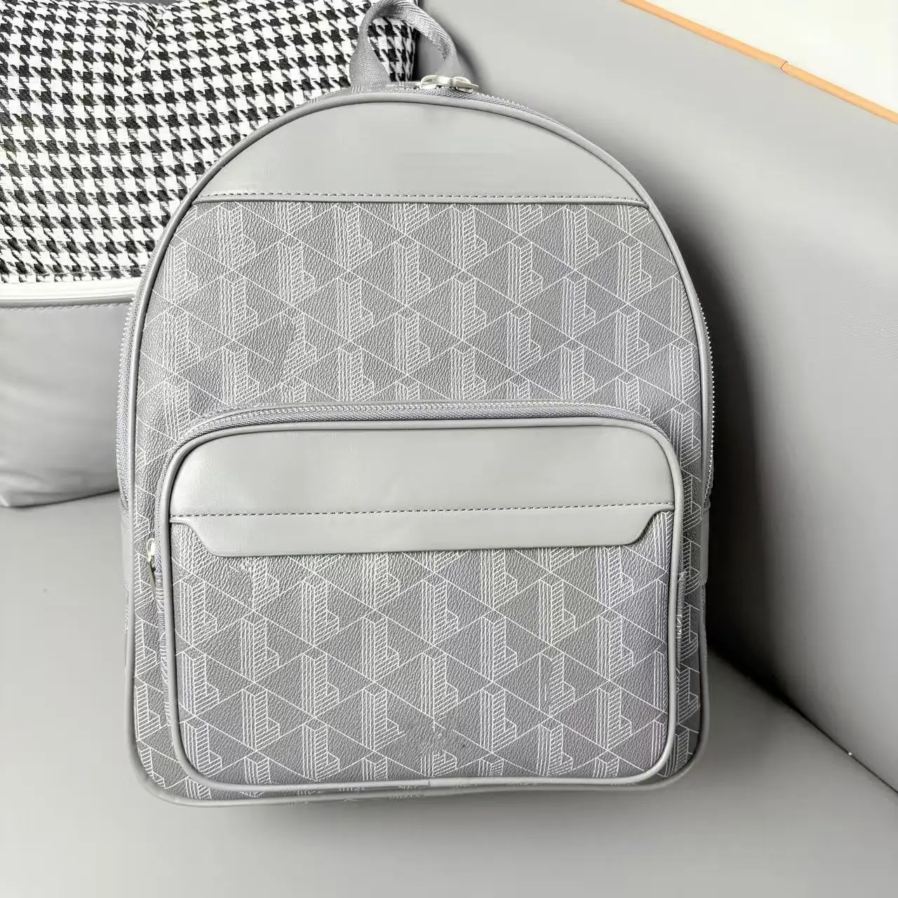 

Новая модная брендовая персонализированная кожаная мужская двойная сумка через плечо с принтом, повседневный рюкзак, классический