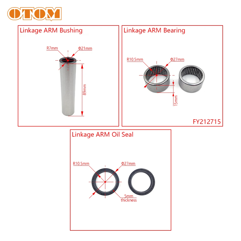 OTOM Motorcycle Triangle Lever Linkage ARM Bearing Kit Bearings Oil Seal Bushing For YAMAHA YZF YZFX WRF 250 450 Motocross Parts