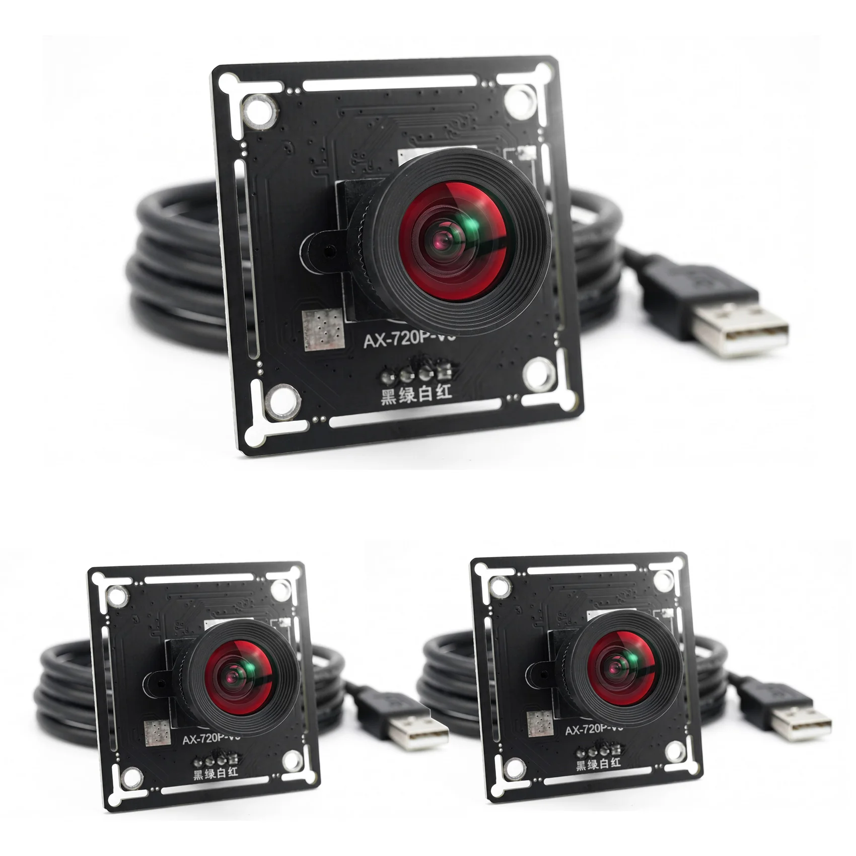 Happy New-  3Pcs 1MP OV9732 720P No Distortion 100° USB Camera Module for Product Photography MJPEG 30fps for Autodarts Scoring