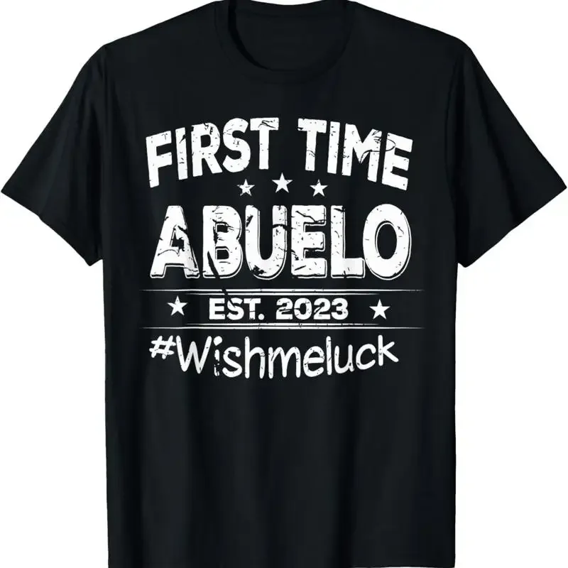 First Time Abuelo Est 2023 Fathers Day New Grandpa Papa Men T Shirt