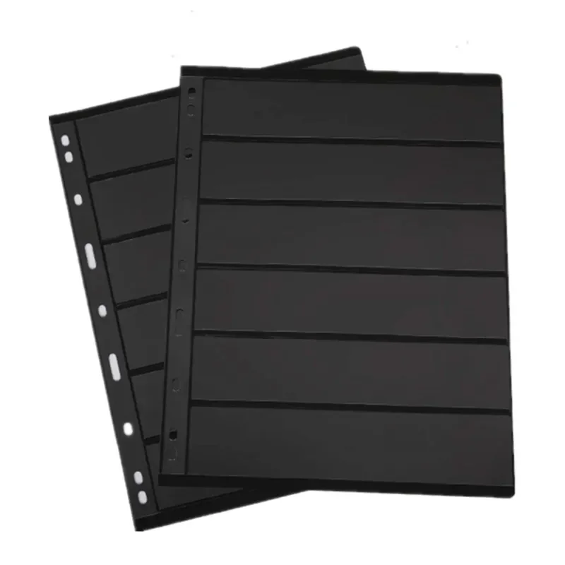 

1/2/3/4/5/6/7 Line Inside Collection Album 20 PCS Card Album Pocket Replacement Card Loose Folder Album Black Storage Page