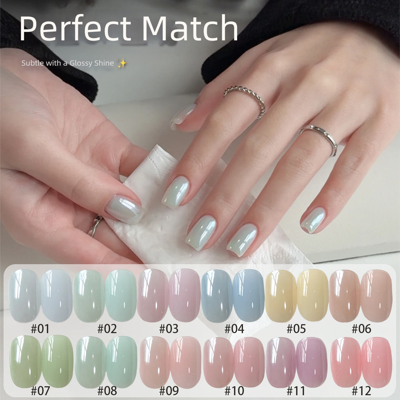 MIANEL Vitality Milk Candy Series Nail Gel 2026 New Style, Brightening Dopamine Macaron Color Nail Gel, Comes with Gold Dust