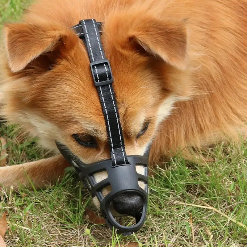 Muzzle For Dogs Soft Adjustable Dog Mouth Guard Portable Cage Mouth Cover Black Dog Training Muzzle For Small Dogs Medium Dogs