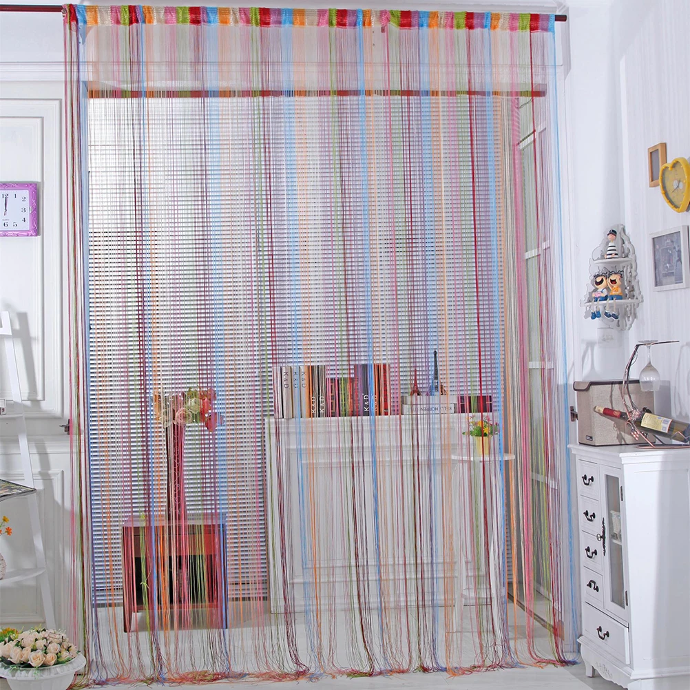 

Colorful String Curtain 100*200Cm Multicolored Seven Colors Thread Drapes For Bedroom Living Room Door Window Divider