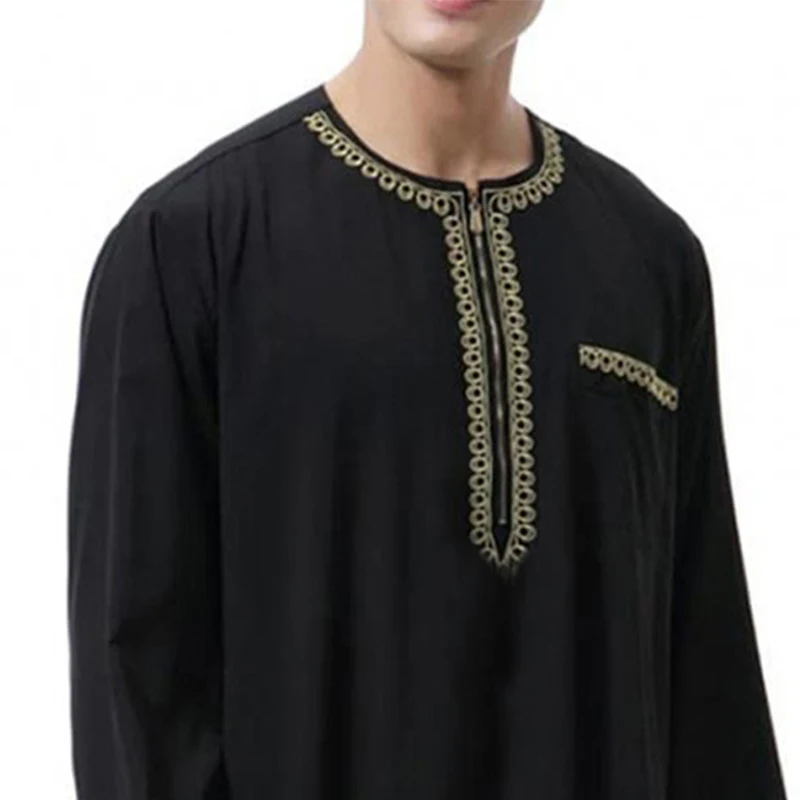 เสื้อคลุมลูกไม้แขนยาวของผู้ชายฤดูร้อน gamis Arab ตะวันออกกลาง