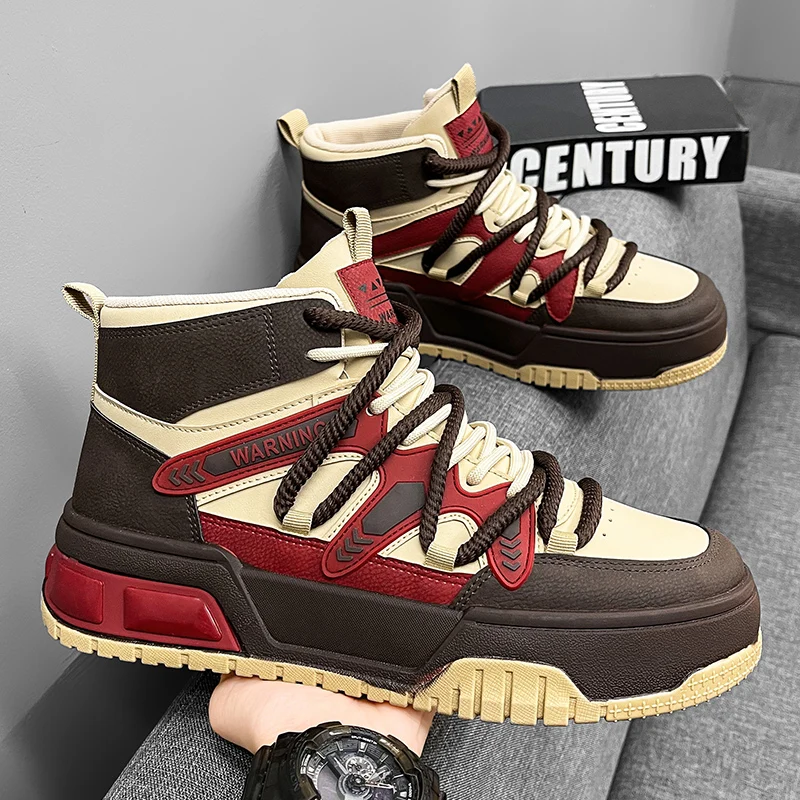 New Winter Shoe Anti Slip Breathable for Men Casual Men Ankle Boots Fashion Comfortable Tooling Boots Lace-up Mens Shoe Sneakers