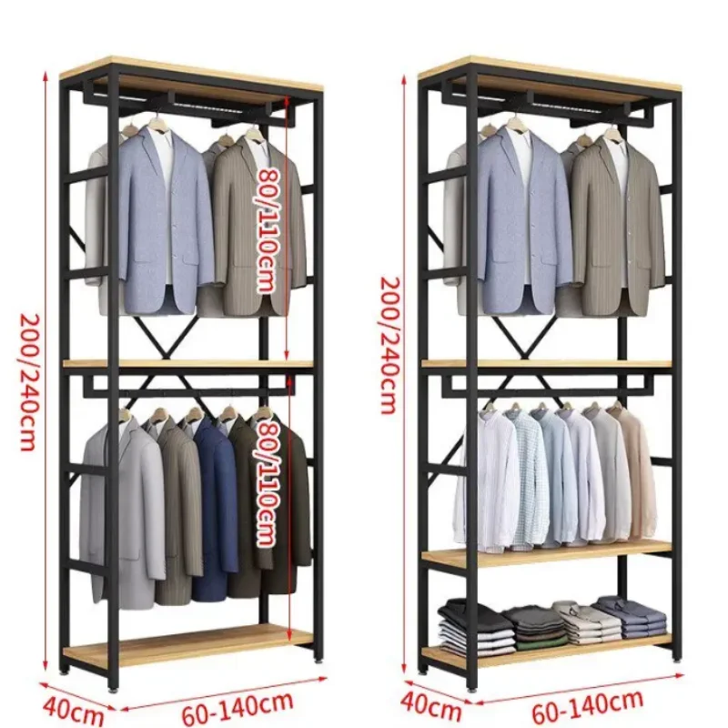 

OutdoorClothing Store Hangers Men's And Women's Children's Clothes Floor-to-ceiling Storage Shelves Display Wall Hanging Clothes