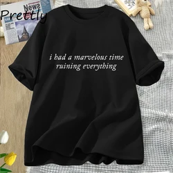 I Had A Marvelous Time Ruining Everything T-Shirt TTPD Folklore T Shirt Music Lover Crewneck Tee Shirt Womens Vintage Tshirt Top