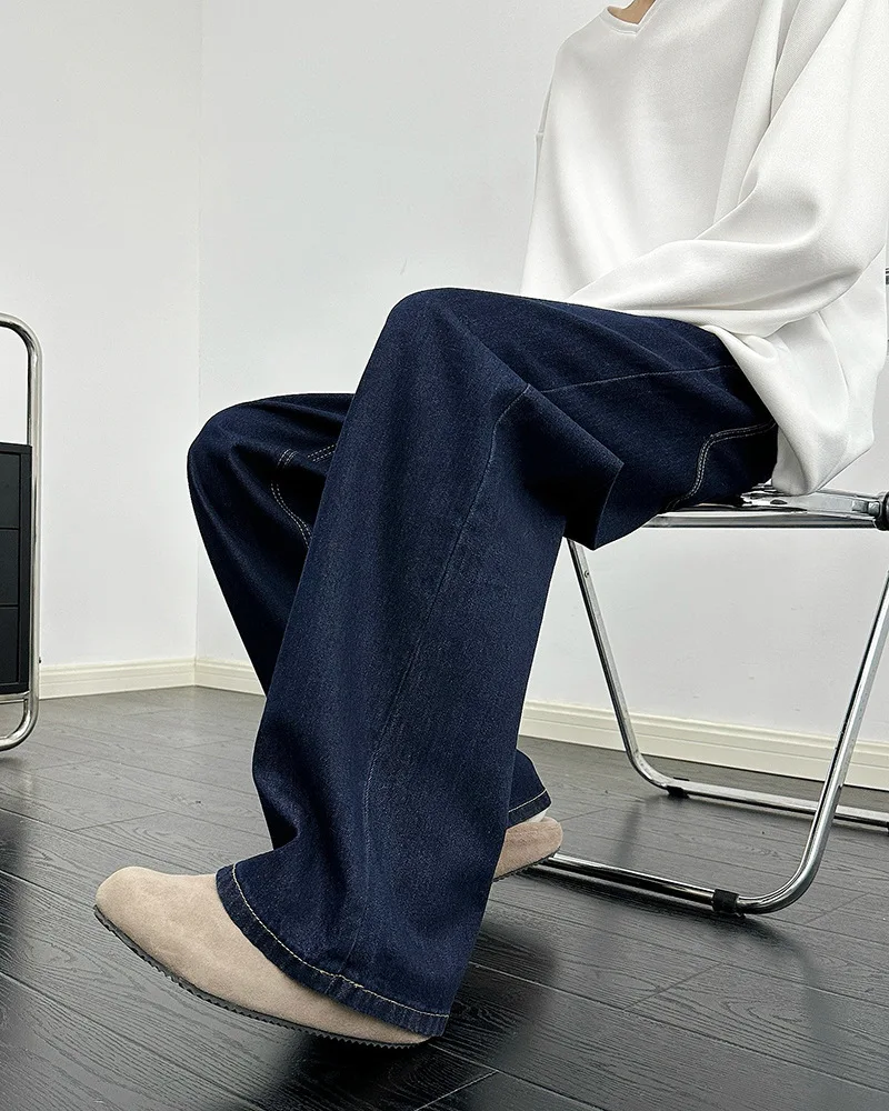 American Retro Wide-leg Jeans Men's 2026 New Trend Loose Drape Straight Casual Floor-mopping Trousers