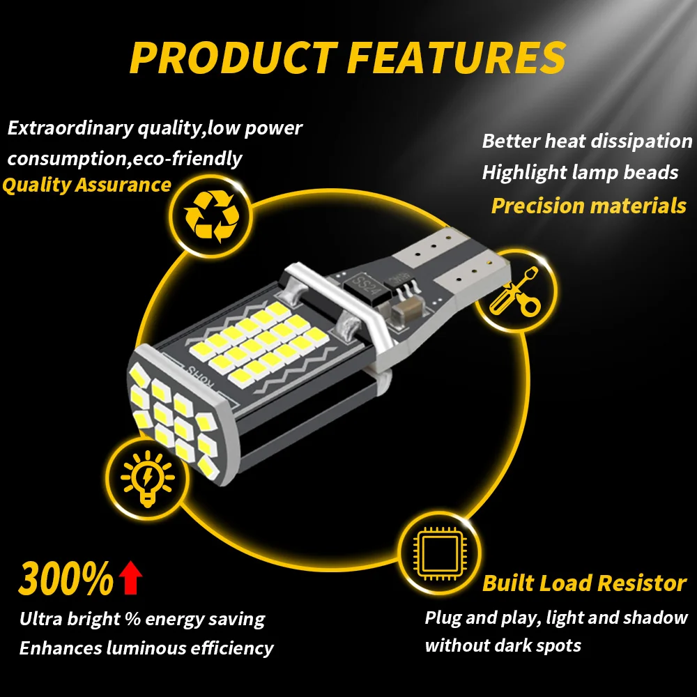 Led لمبة 921 ، 912 ، t15 ، w16w ، t16 ، canbus ، 48smd ، سيارة بدوره إشارة ، عكس النسخ الاحتياطي ، ضوء الفرامل ، الأبيض ، العنبر ، الأحمر ، 12 فولت ، 24 فولت ، 2 قطعة #4