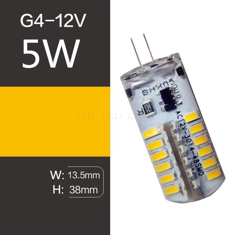 Mini lámpara LED G4 de 220V, 3W, 5W, 9W, 12W, CC, CA, 12V, luz LED G4, Ángulo de haz de 360, reemplazo de lámparas halógenas G4, 10 unidades