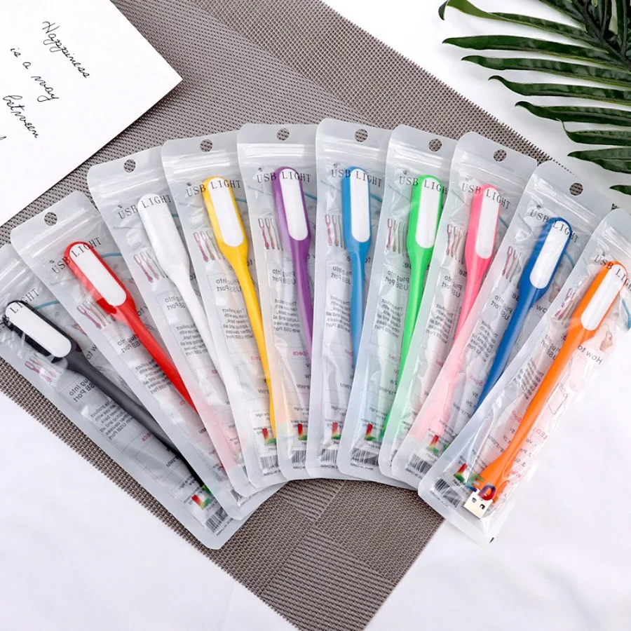 10 Colors 10PCS USB 5V LED Reading Lamp Mini Book Light Foldable Camping Night Light Table Lamps Power Bank PC Notebook Laptop