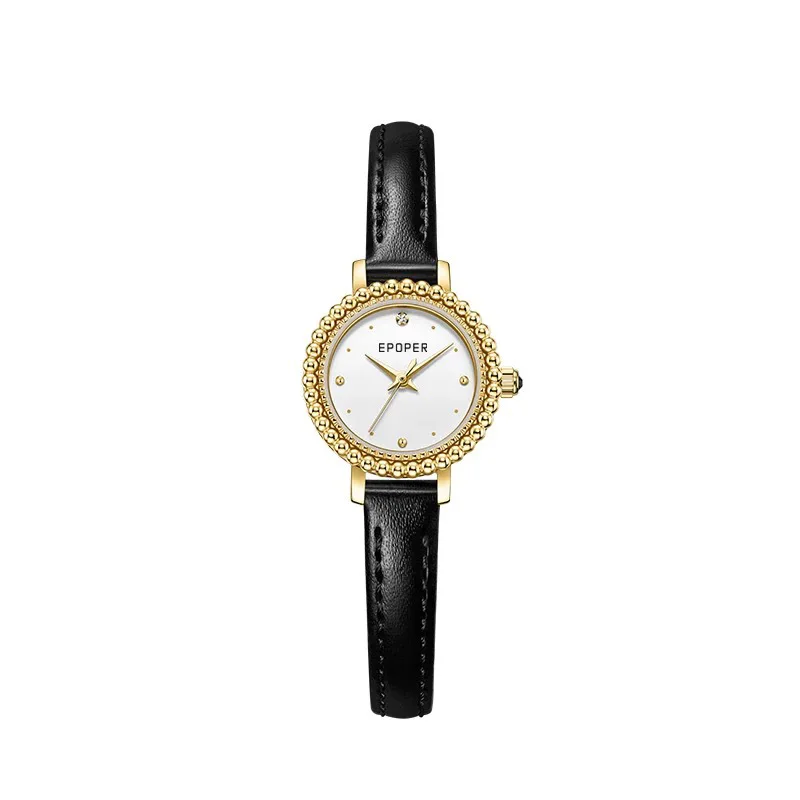 

Exquisite Fashion Versatile Round Dial Leather Watch Women's High Value Watch
