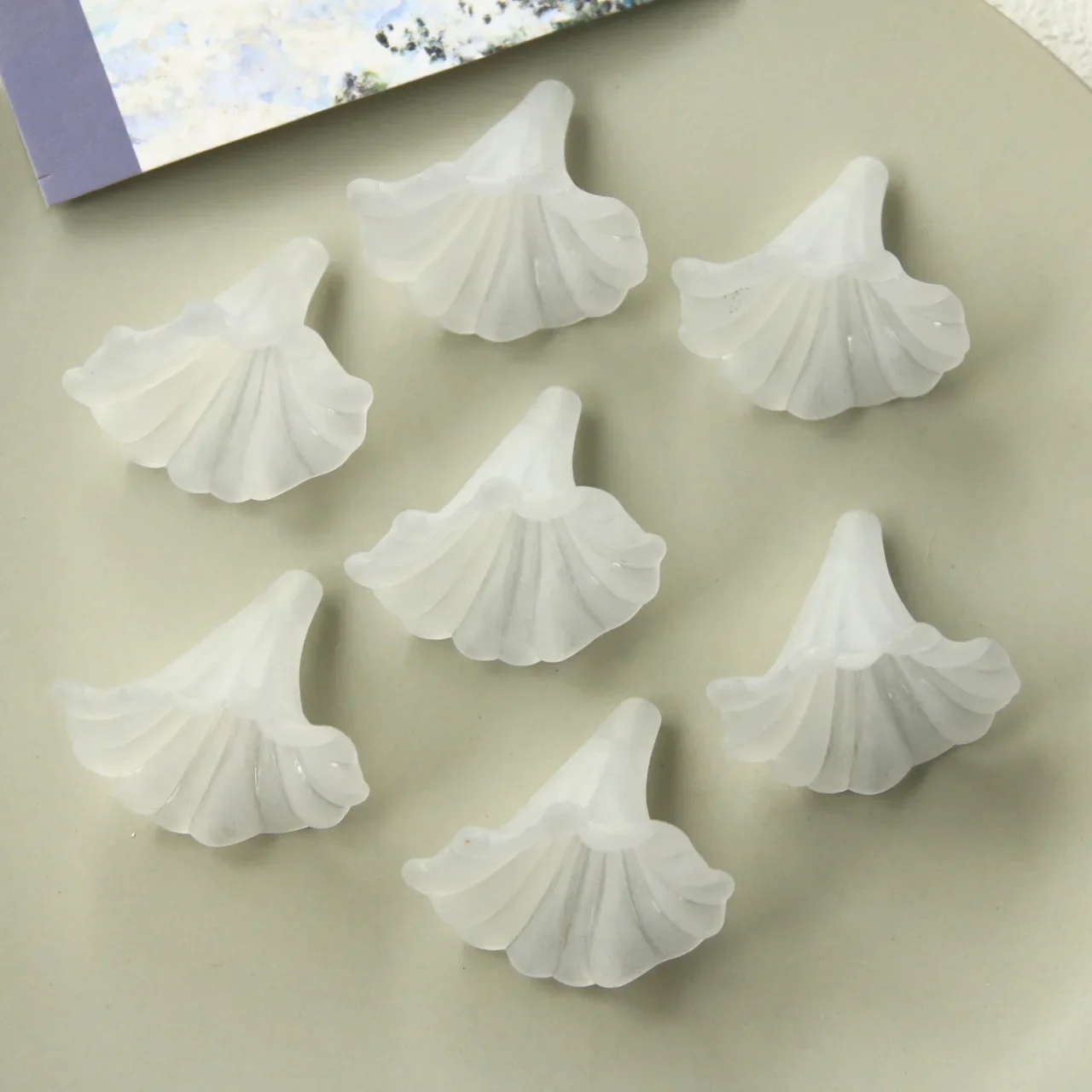 2pcs Spring and summer pastoral wind simulation semi-transparent matte morning glory DIY acrylic earrings hair accessories mob