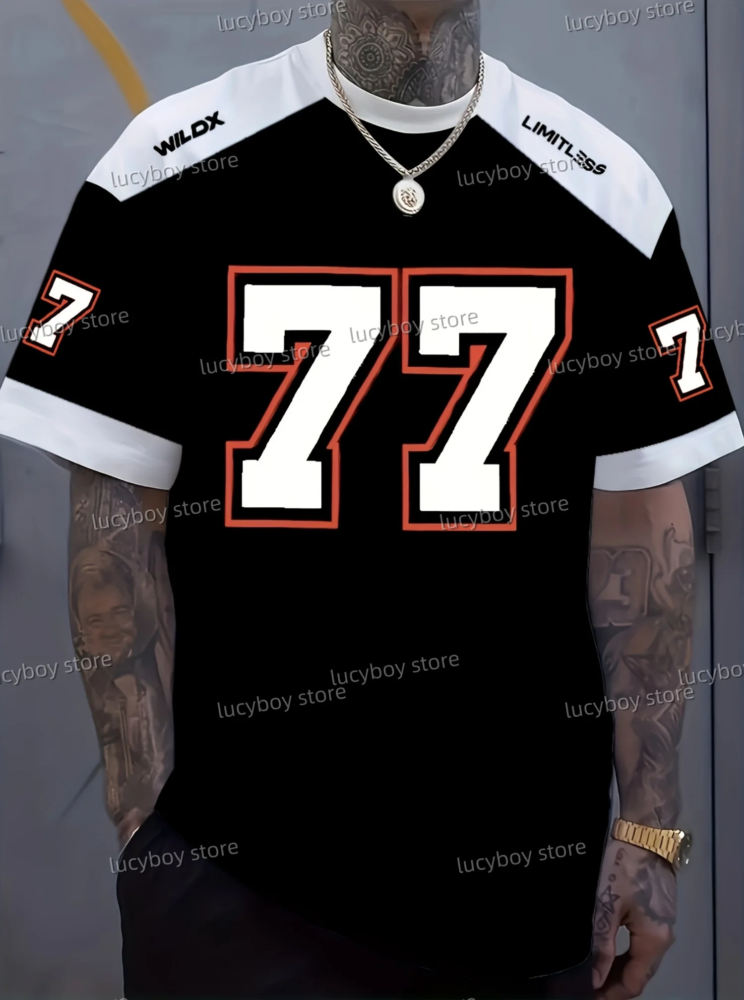 サマー77プリント メンズTシャツ Oネック 半袖 7色展開 スポーツ プラスサイズ Tシャツ ヴィンテージ 軽量 ジャージー メンズ服