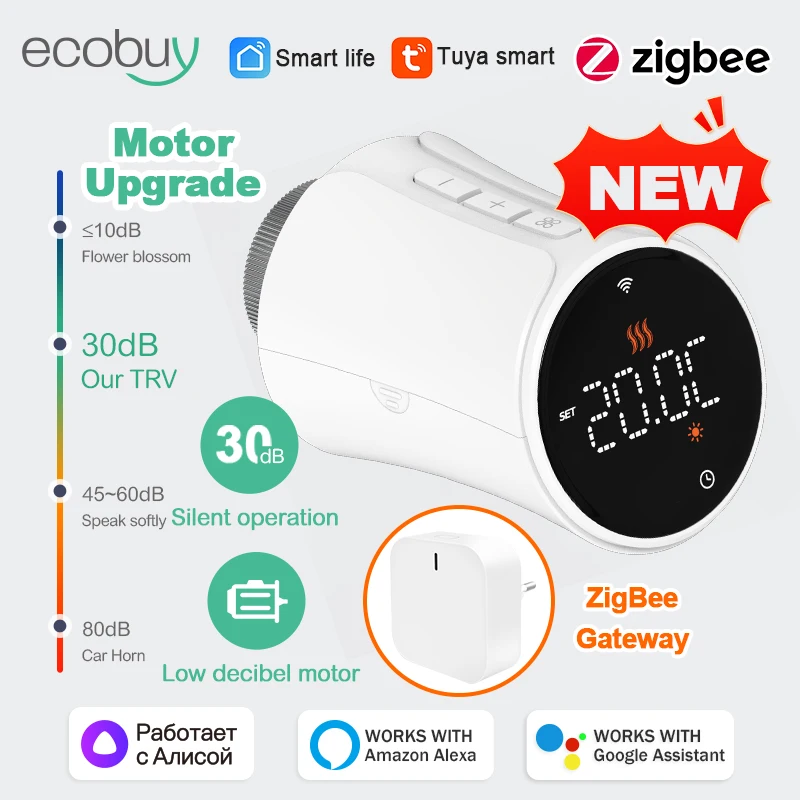 

Умный термостатический клапан Zigbee 3,0, радиатор, головка термостатического клапана Zigbee, контроллер температуры Smart Life Alexa Google Home