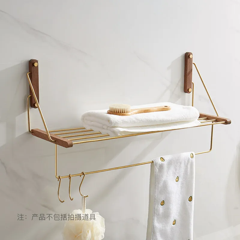 Wall Mounted Towel Rack for Bathroom Stainless Steel Bathrobe Shelf Space Saving Shower Organizer Rustproof Bathroom Hanging