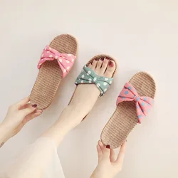 Mntrerm linen slippers summer home indoor sandals Women men's unisex Summer couples guests flax Casual Slides Multi-style Female