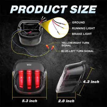 Luz trasera de freno LED DOT para motocicleta, lámpara de señal de giro trasera para Harley Sportster Dyna Fatboy Softail Touring Road Glide Road King 8 best sales Luz trasera Harley - №1