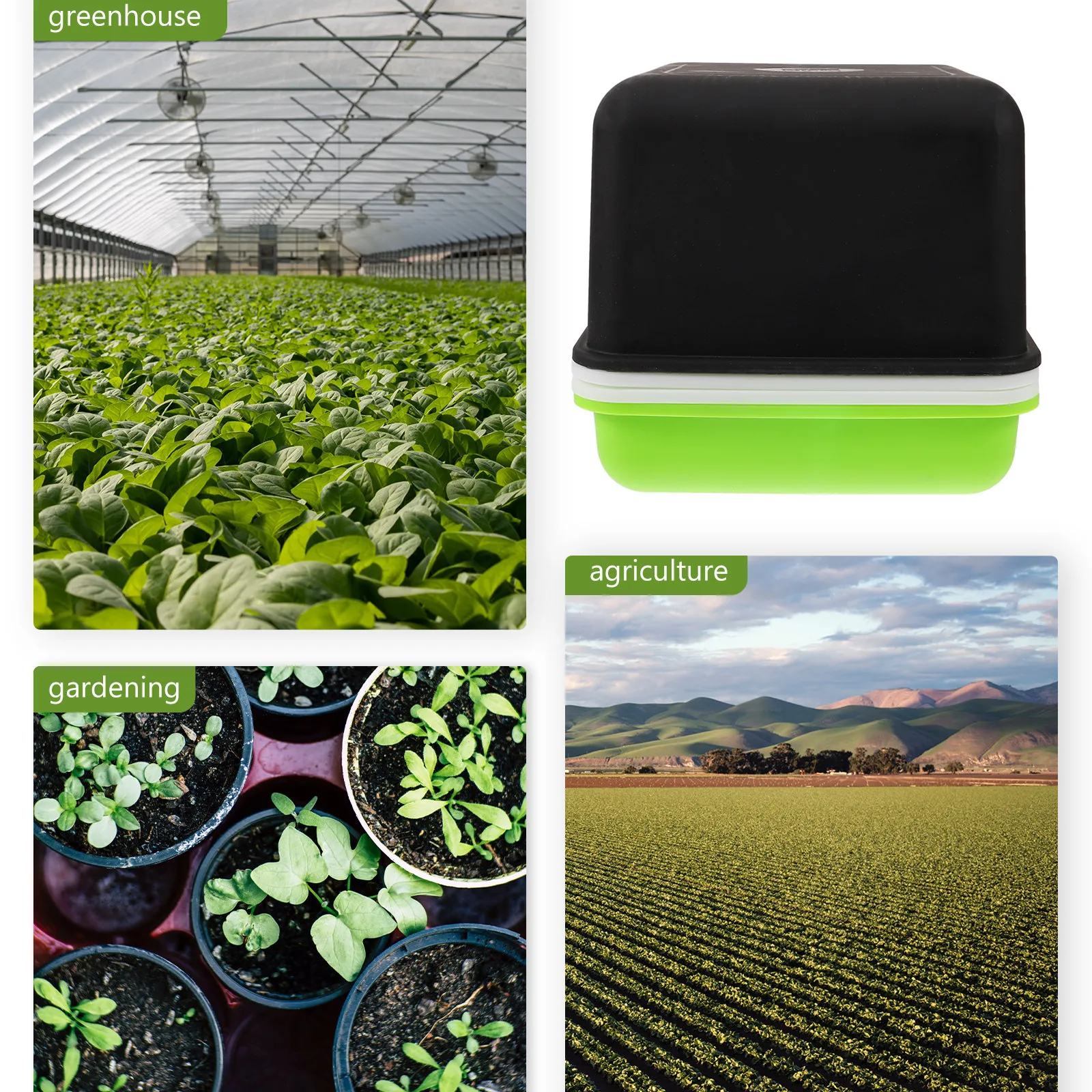 

Plant Germination Tray with Lid for Microgreens Sprouting Starters Growing Kit Indoor Outdoor Use Toughened Propagator Cell