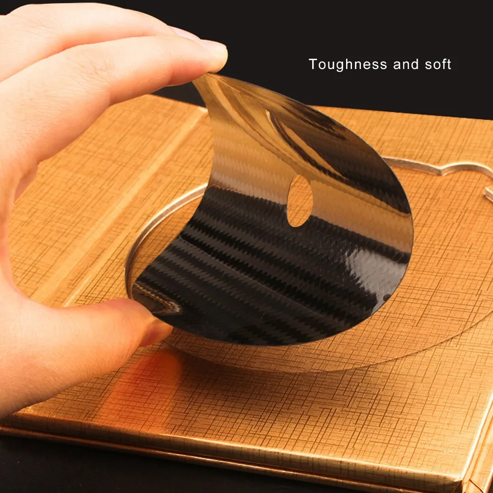 120*0.2mm CD Tuning Pad Low Distortion Rate Excellent Vibration Absorption Disc Stabilizer Carbon Fiber Made Black