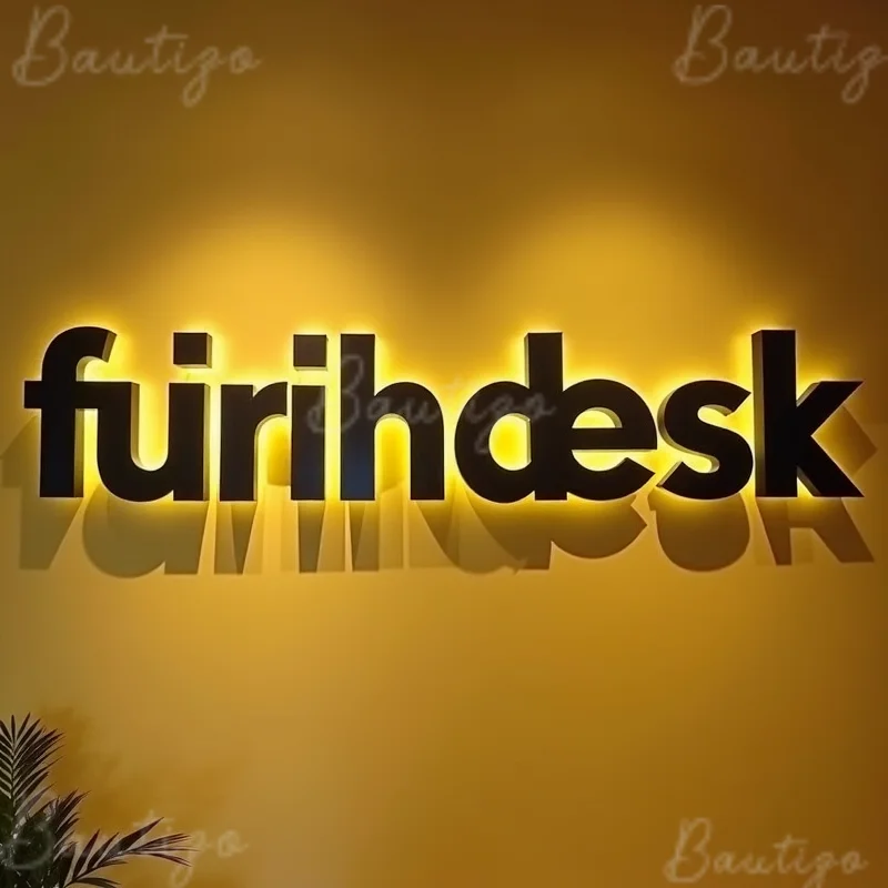 Custom Made LED Backlit Sign With LED Illuminated Sign Metal Letters For Business Storefront Outdoor Waterproof Signage