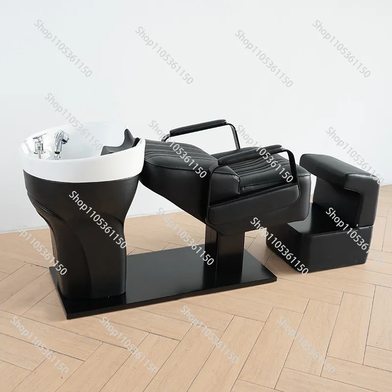 Barber shop and hair salon special flushing bed simple ceramic basin full lying trendy store classy