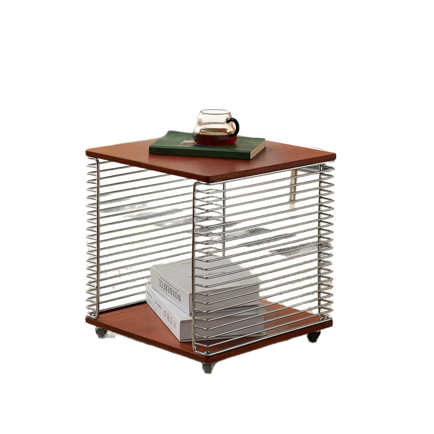 

Medieval stainless steel edge few household bay window line shelf metal book shelf sofa side table bedside table