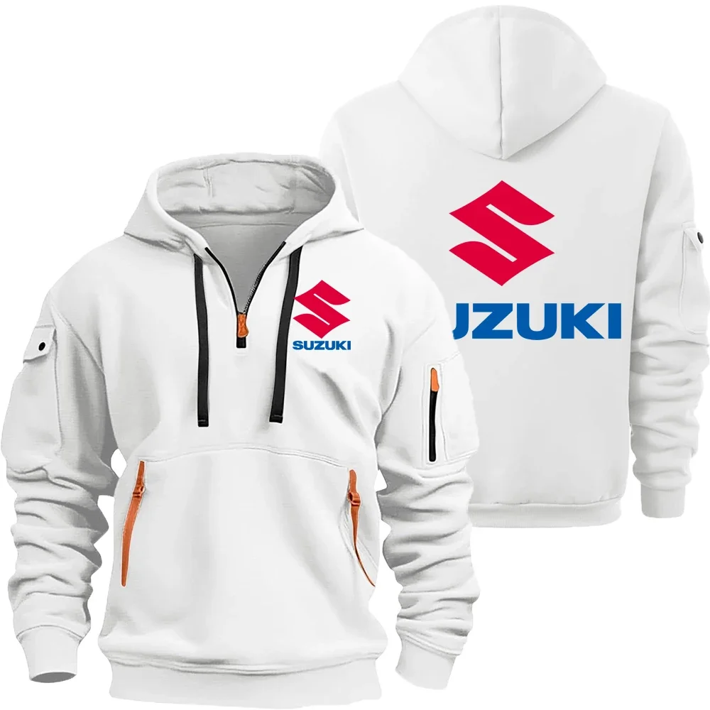 Suzuki logo motorcycle racing team men's and women's half-zip