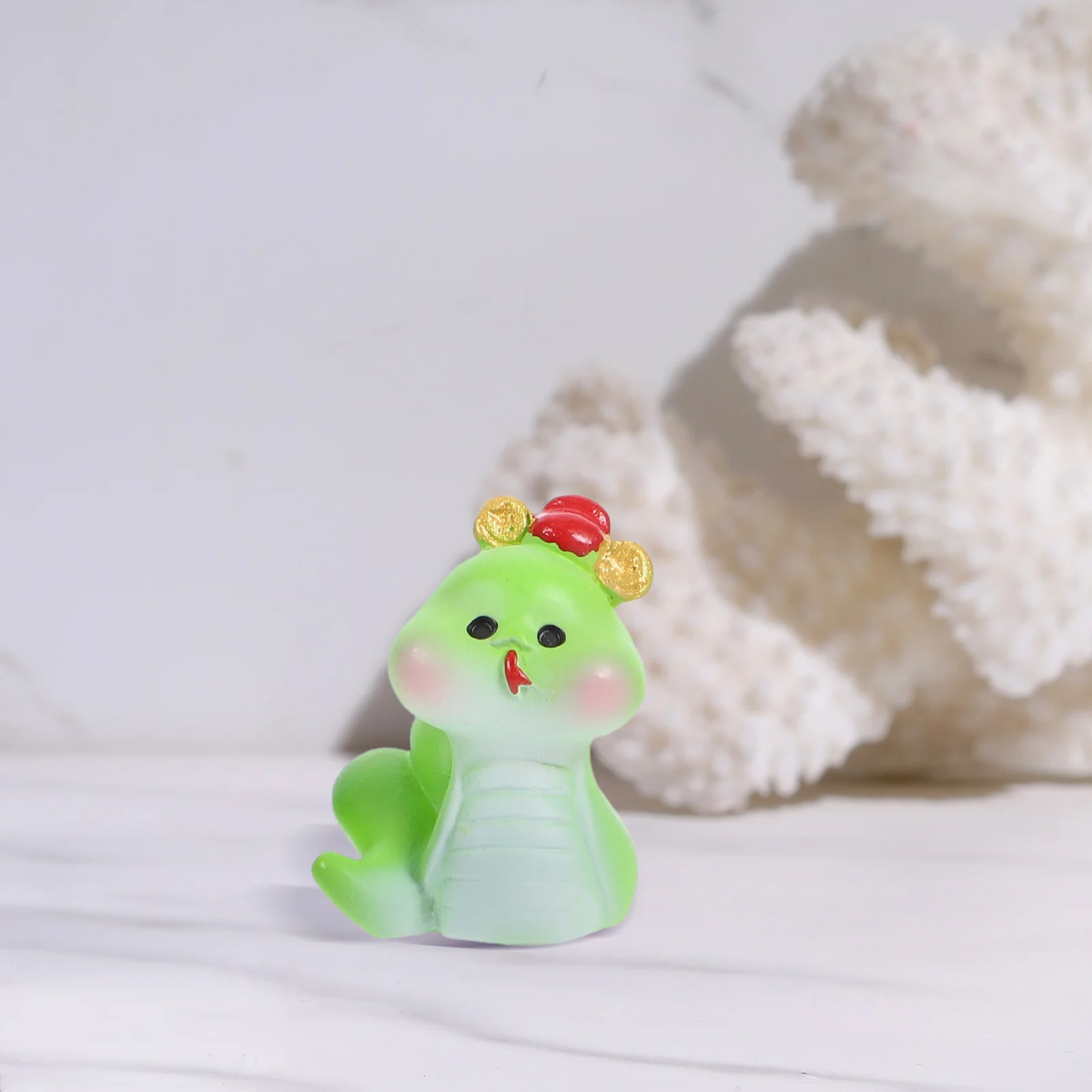 

4Pcs Resin Miniature Cartoon Snake Ornament Desktop Lawn Garden Decoration Micro Landscape Bonsai Resin Craft Small Snake Statue