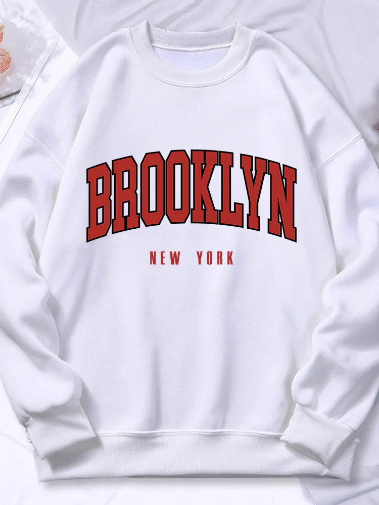 Brooklyn New York Print Hoodie Women Street Warm Soft Comfortable Hoody Autumn S-Xxl Sweatshirt Casual Fashion Tracksuit Female