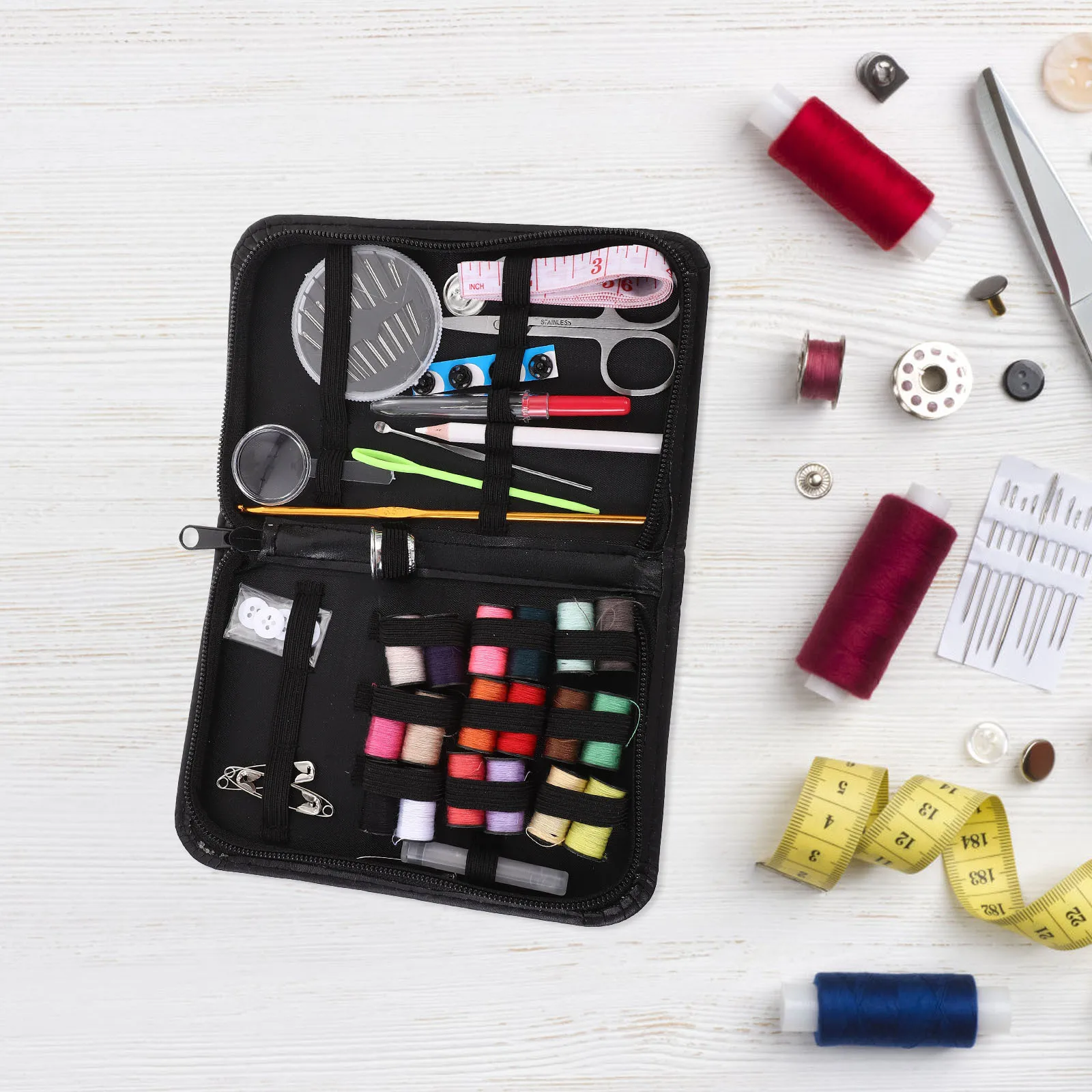 

1Set Sewing Kit Portable Needle and Thread Set for Travel DIY Handicrafts Clothing Making Needle and Thread Kit