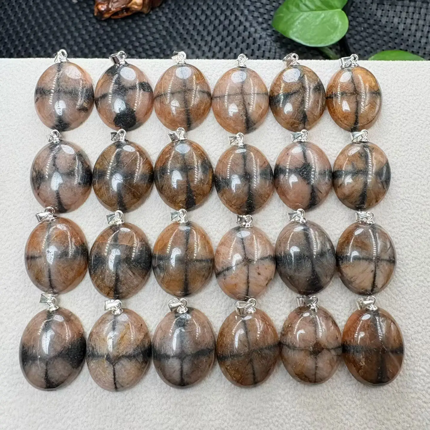 1 Pc Fengbaowu Natural Chiastolite Tumbled Stone Slice Jewelry Making For Pendant Fashion Jewelry Gift DIY Accessories view 5
