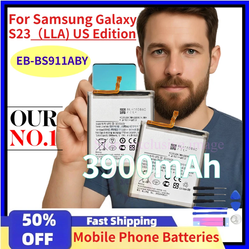 батарея EB-BS911ABY 3900mAh Mobile Phone Replacement Batteries for Samsung Galaxy S23（LLA) US Edition + Free Tools
