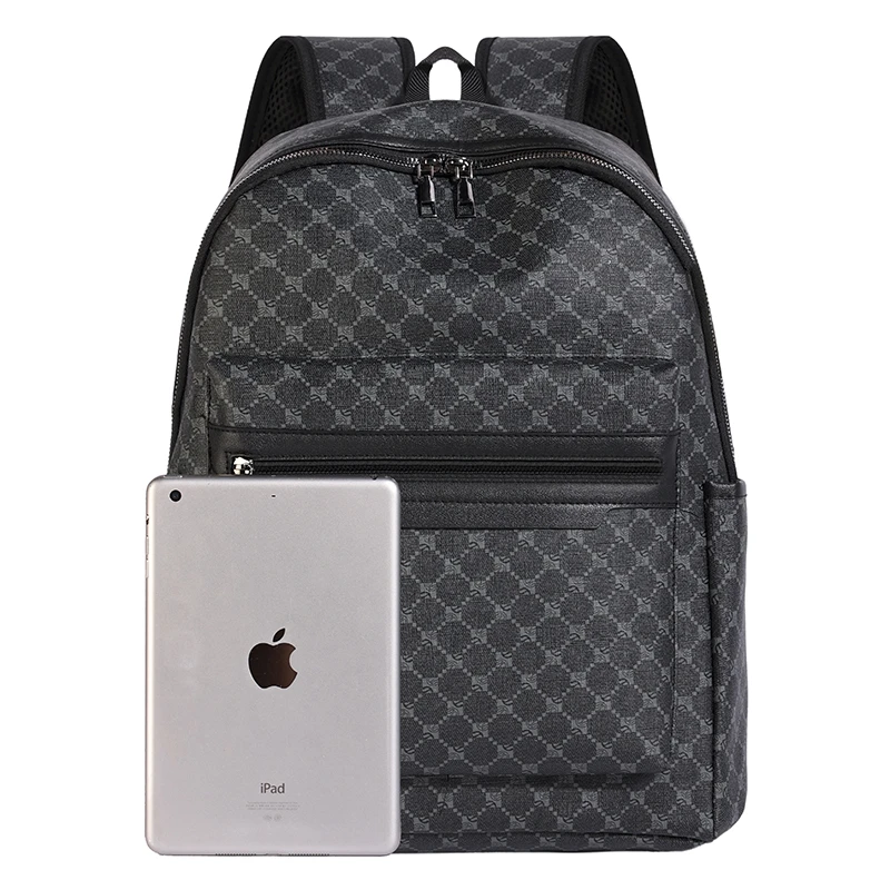 منقوشة طباعة حقيبة الظهر الرجال الفاخرة الأزهار بولي Leather جلد الرجال حقائب الظهر سعة كبيرة حقائب الكمبيوتر المحمول موضة حقيبة السفر في الهواء الطلق #2